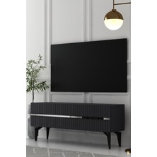 Dekortis Home Dekor 120DHDTS5AG Tedy Lazer Pleksi Desenli Tv Sehpası Antrasit-Gümüş