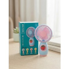 Lento Desing Taşınabilir Şarjlı El Vantilatörü - Sevimli Tasarımlı Sessiz Mini Fan - Çilek