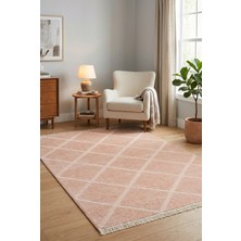 Valery Home Rodney Vl Yıkanabilir Kaydırmaz Çift Taraf Pamuk Dokuma Pudra Premium Kalite Kilim