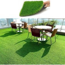 Valery Home Vl Dekoratif Premium Kalite Suni Çim Balkon Bahçe Kaymaz Taban Çim Halı 7 Mm