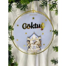 Atlı Karınca Figürlü Bebek Odası Pleksi Hastane Bebek Kapı Süsü Isimlik Makrome 30X30