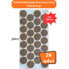 Jelert Mobilya Zemin Koruyucu Keçe Ø28 mm Kahve 28 Adet - Sandalye Masa Sehpa Ayağı Keçesi