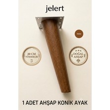Jelert Konik Masif Gürgen Mobilya Ayağı 20 cm – Metal Montaj Aparatlı, Robot Süpürge Uyumlu Koltuk Kanepe Tv Ünitesi Baza Yükseltme Ayağı (Ceviz), Tekli