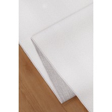 Valery Home Loom Yeni Nesil Beyaz Sisal Yumuşak Dokuma Mutfak Koridor Kilim Kaymaz Pamuk Taban Halı 7101A