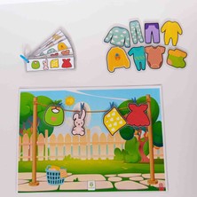 Mini Sofia Cırt Cırtlı Çamaşır Asma ve Kodlama Oyunu - Okul Öncesi Algoritma ve Eğitici Etkinlik Seti