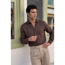 Livio Ferri Adra Premium %100 Pamuk Flamlı Regular Fit Erkek Gömlek