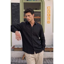 Livio Ferri Adra Premium %100 Pamuk Flamlı Regular Fit Erkek Gömlek