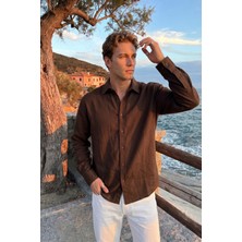 Livio Ferri Jora Premium %100 Pamuk Keten Regular Fit Erkek Gömlek