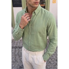 Livio Ferri Adra Premium %100 Pamuk Flamlı Regular Fit Erkek Gömlek