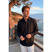 Livio Ferri Jora Premium %100 Pamuk Keten Regular Fit Erkek Gömlek