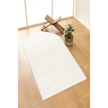 Valery Home Vl Yıkanabilir Peluş Ekru Seccade Overloklu Namazlık 60 x 100