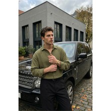 Livio Ferri Yurin Erkek Premium Müslin %100 Pamuk Oversize Uzun Kollu Gömlek