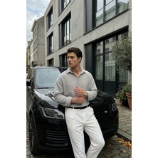 Livio Ferri Yurin Erkek Premium Müslin %100 Pamuk Oversize Uzun Kollu Gömlek