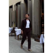 Livio Ferri Noda %100 Pamuk Oversize Erkek Modal Ikili Takım Gömlek Pantolon