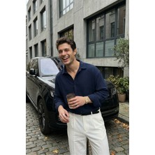 Livio Ferri Yurin Erkek Premium Müslin %100 Pamuk Oversize Uzun Kollu Gömlek