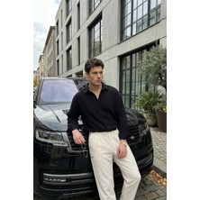 Livio Ferri Yurin Erkek Premium Müslin %100 Pamuk Oversize Uzun Kollu Gömlek