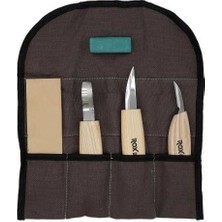 Rox Wood 5 Parça Ahşap Kaşık Oyma Bıçağı Seti