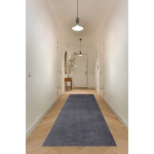 Valery Home Vl Comfort Overloklu Peluş Düz Yolluk Antrasit