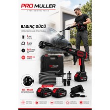 Pro Müller Alman Profesyonel Çift Akülü Şarjlı Yüksek Basınçlı Araç ve Bahçe Yıkama Temizleme Tabancası