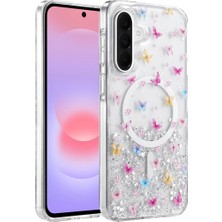 İlk El Grup   Samsung Galaxy A57 5g Misk Simli Magsafe Kapak - Desen 4