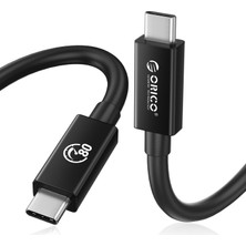 Orico 1 Metre Thunderbolt 5 80GBPS, 8K@60Hz 120GBPS Video Bant Genişliği, Pd 240W, Type-C Kablo (ORC-TBZ5-10BK)