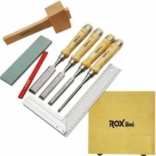 Rox Wood 9 Parça Ahşap Iskarpela Seti Ahşap Kutu