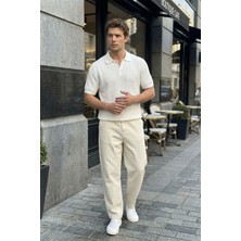 Livio Ferri Bande Regular Fit Erkek Kısa Kol Triko Polo Yaka Dokulu Tişört