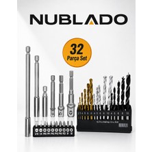 Nublado 32 Parça Matkap Ucu ve Vidalama Bits Seti Ahşap Metal Duvar Uyumlu