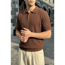 Livio Ferri Bande Regular Fit Erkek Kısa Kol Triko Polo Yaka Dokulu Tişört