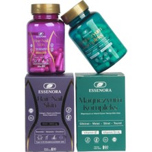 Essenora Pharma Magnezyum Kompleks 60 Kapsül + Hair Nail Skin Kolajen Biotin 30 Kapsül 2'li Set