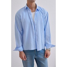 Tugur Erkek Çizgili Oversize Premium Gömlek Soft Touch Refined Comfort
