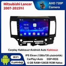 SBAID Mitsubishi Lancer 2007-2015 Yıl Uyumlu 6GB Ram 128GB Rom Hafıza Android Kablosuz Carplay Navigasyon Multimedya 10 Inç Ekran Hediye Görüş Kamerası Hediye Çerçevesi 6+128