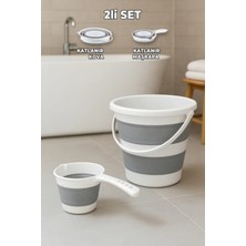 Ahir Ticaret 10 Litre Katlanır Kova ve 1,2 Litre Katlanır Maşrapa 2'li Set