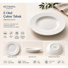 Kütahya Porselen E Otel Çukur Tabak Dekorsuz 21 cm
