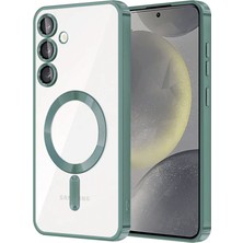 Bezos Galaxy S23 Plus Kılıf Kross Magneticsafe Kapak - Koyu Yeşil