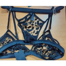 Gia Grace Fleur Leopar Transparan Iç Çamaşırı Takım