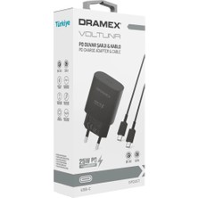 Syrox  Vivo Y21A Uyumlu 25W Pd Hızlı Şarj Adaptörü + Type-C Kablo (SPD25T) Süper  Şarj Yerli Üretim