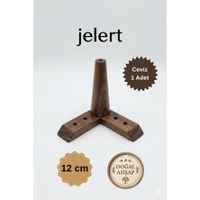 Jelert Masif Gürgen Ahşap 12 cm Koyu Ceviz-Tekli, Mobilya Yükseltme Ayağı, Robot Süpürge Uyumlu, 1. Sınıf Gürgen Ağacı, Kanepe Berjer Koltuk Tv Ünitesi Yükseltici Ayak Tekli