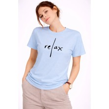 NEVERMIND Kadın Tişört Basic Minimal Baskılı Relax Yazılı Günlük Rahat Pamuklu