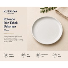 Kütahya Porselen Rotondo Düz Tabak Dekorsuz 28 cm