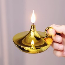 Ozkr Store Dekoratif Gold Pilli Mum Lamba