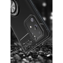 Bezos Galaxy A91 / S10 Lite Kılıf Range Yüzüklü Silikon - Mavi