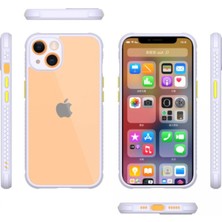 Bezos iPhone 13 Mini Kılıf Miami Şeffaf Silikon - Lila