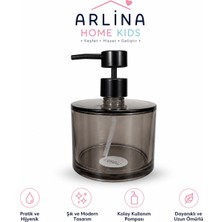 Arlina Home Kids 500 ml Yuvarlak Cam Sıvı Sabunluk Füme