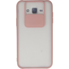 Bezos Galaxy J7 Kılıf Palm Buzlu Kamera Sürgülü Silikon - Pembe