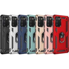 Bezos Galaxy A03S Kılıf Sofya Yüzüklü Silikon Kapak - Lacivert