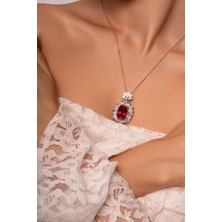 Leifa Jewelry Leıfa Granat Taşlı Gümüş Kolye