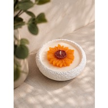 El Yapımı Ayçiçeği Mum ve Mumluk Saksı Hediyelik