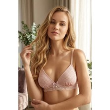 Pink Store Balensiz Cepli Bralet Pembe Sütyen Ped Takılabilir Toparlayıcı Nefes Alan Hafif Doğal Görünüm Ayarlanabilir Askılı Günlük Konfor Kadın Sütyen