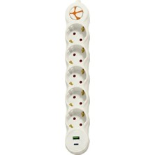 Tuncmatik Tunçmatik Powerstrıp 5'li Type-C + Usb'li Anahtarlı 3 Metre Grup Priz TSK19064